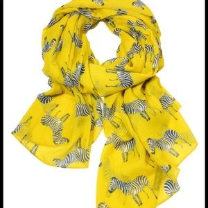 Anthropologie Yellow Zebra Scarf